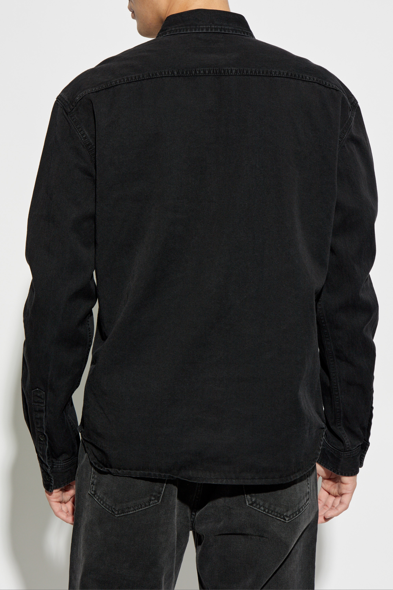 SAINT LAURENT デニムシャツ ブラック Saint Laurent Denim shirt with embroidered logo | Men's | Vitkac